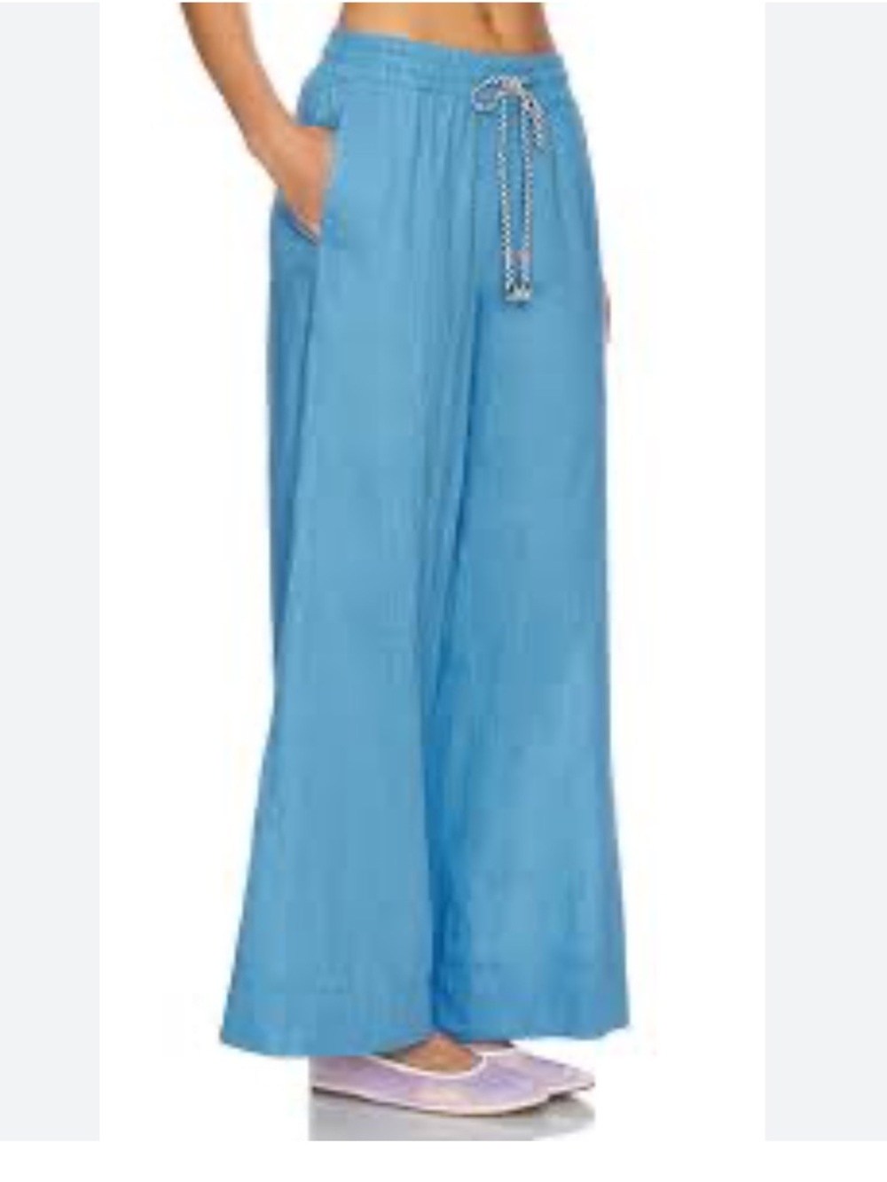 NWT Sundry Wide leg hemp cotton pants in Azule blue XL